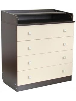 Комод детский с пеленальным столиком 804 «Фея 1580», 4 выдвижных ящика, цвет венге/бежевый