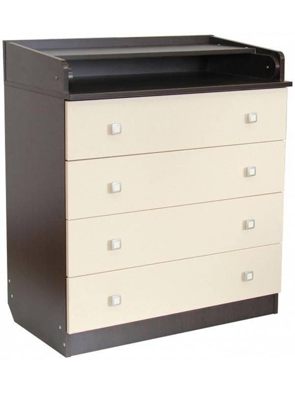 Комод детский с пеленальным столиком 804 «Фея 1580», 4 выдвижных ящика, цвет венге/бежевый