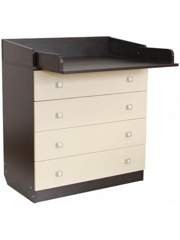 Комод детский с пеленальным столиком 804 «Фея 1580», 4 выдвижных ящика, цвет венге/бежевый