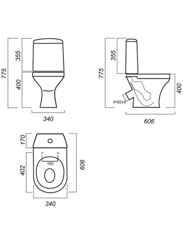 Унитаз-компакт «Аттика Эконом», арматура, белый