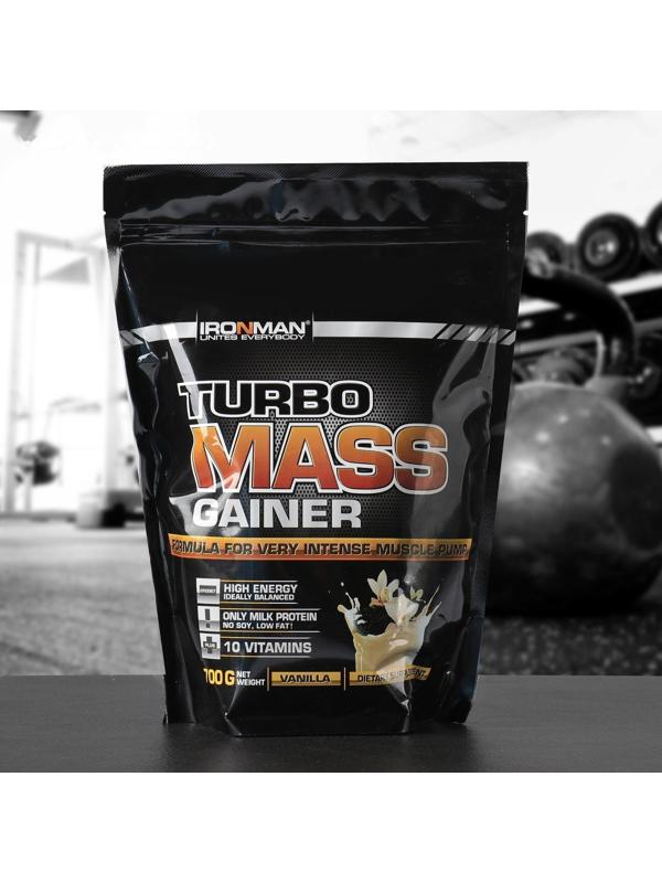 Гейнер Ironman Turbo Mass, ваниль, спортивное питание, 700 г