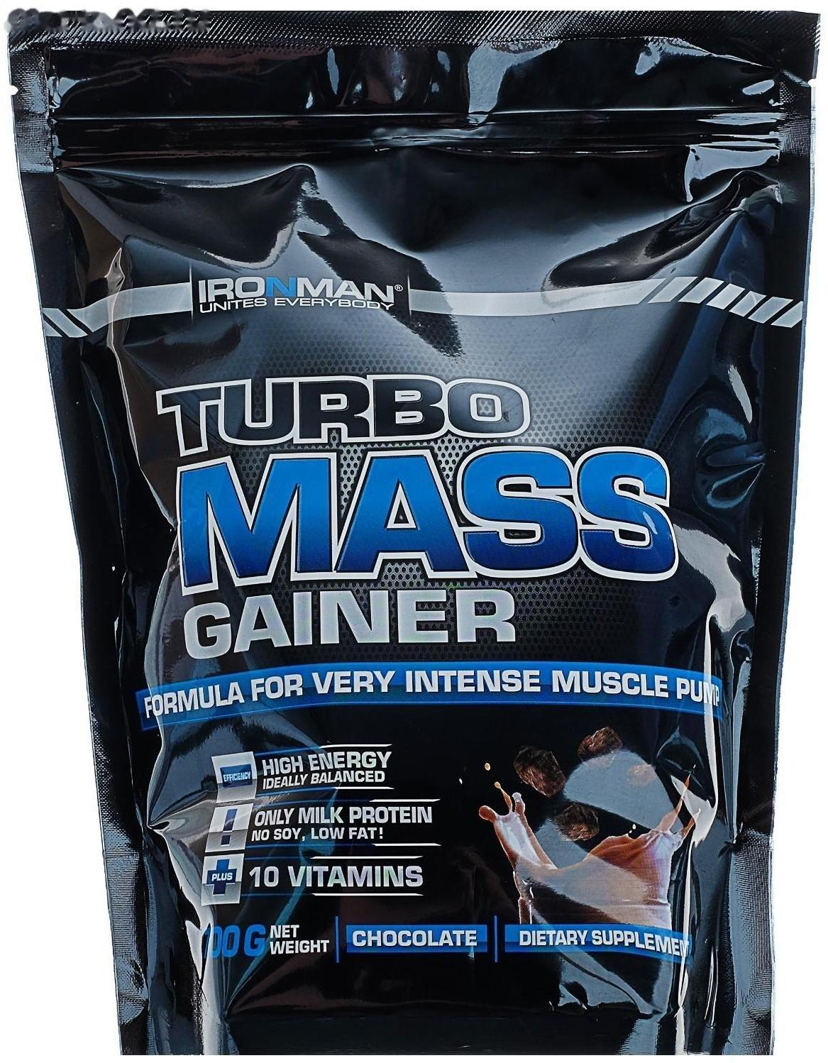Гейнер Ironman Turbo Mass, шоколад, спортивное питание, 700 г