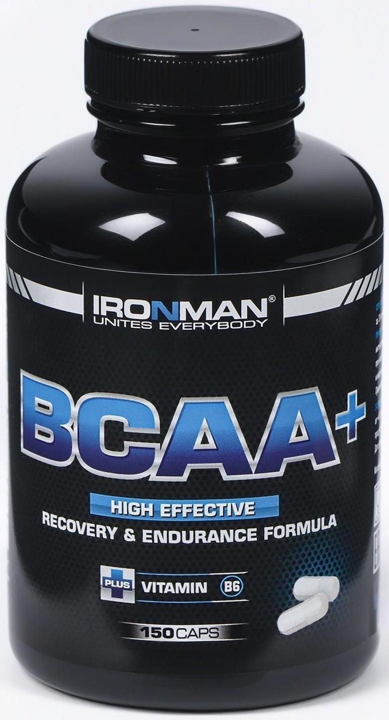 Аминокислоты Ironman ВСАА+, спортивное питание, 150 капсул