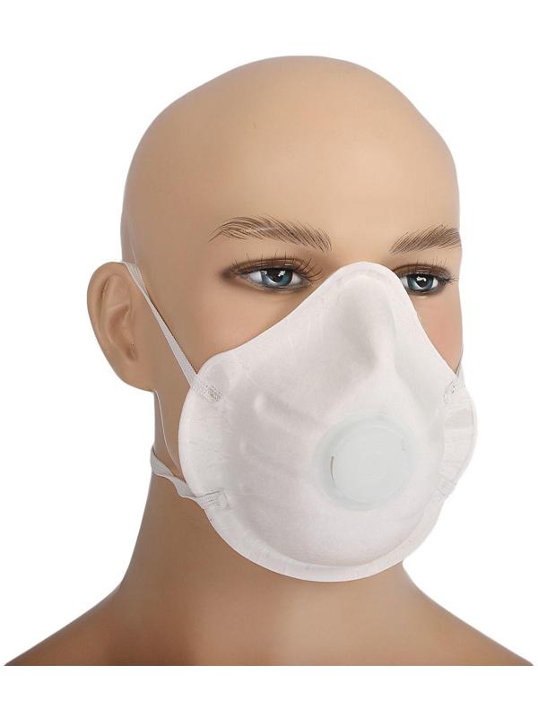 Полумаска фильтрующая формованная с клапаном FFP1 в индивидуальной упаковке