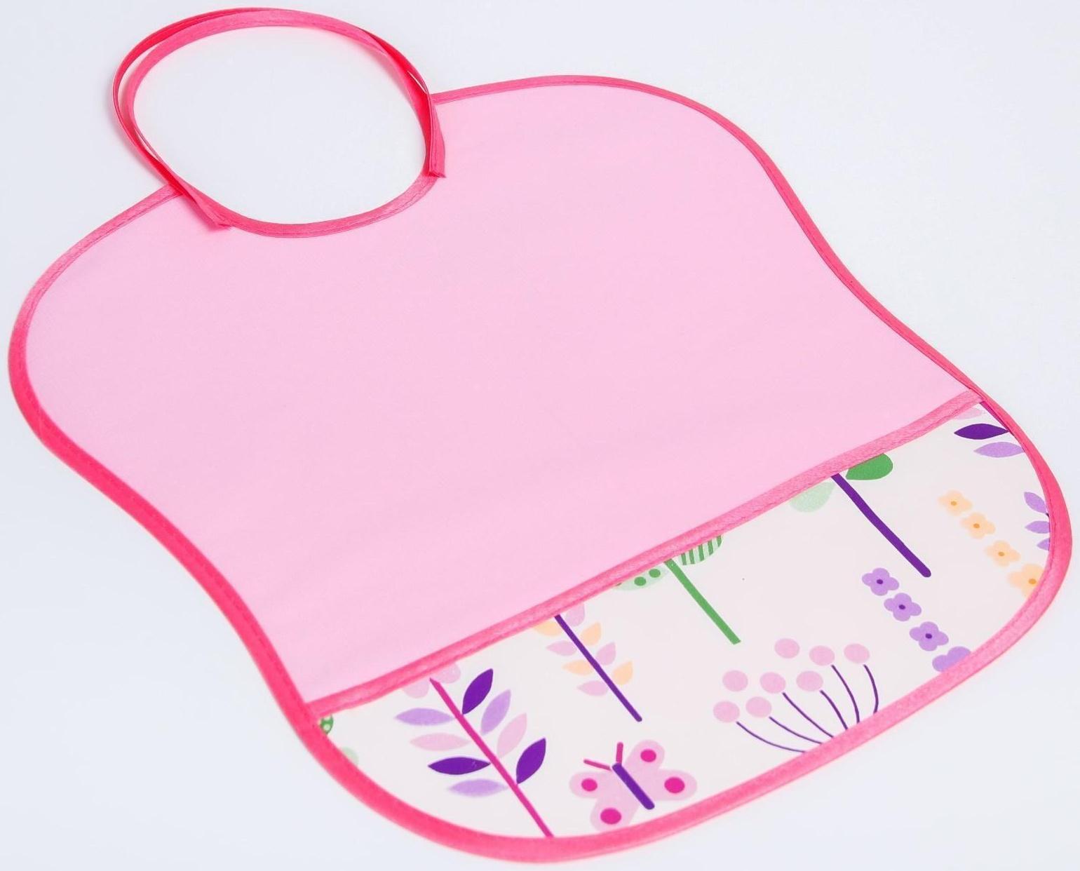 Нагрудник с карманом, из ткани с ПВХ покрытием, «Цветы», цвет МИКС