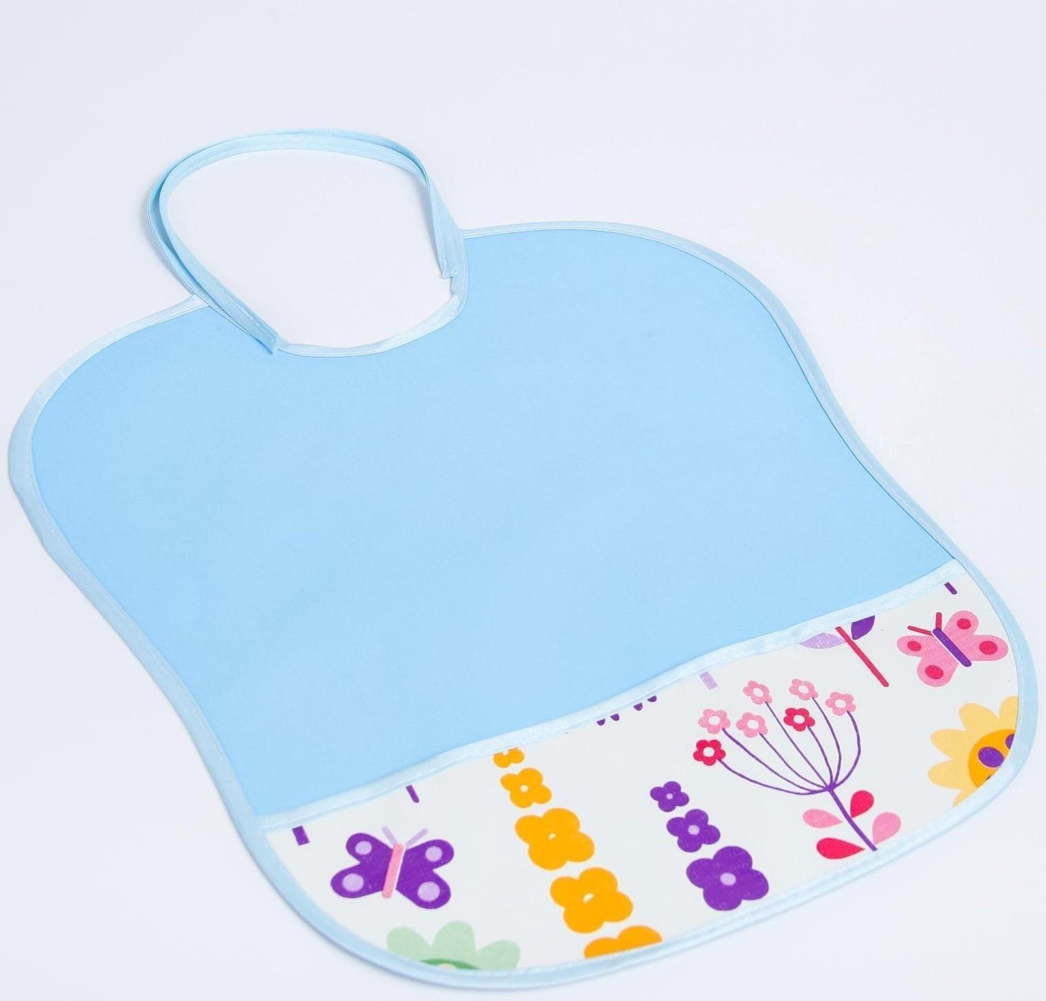 Нагрудник с карманом, из ткани с ПВХ покрытием, «Цветы», цвет МИКС