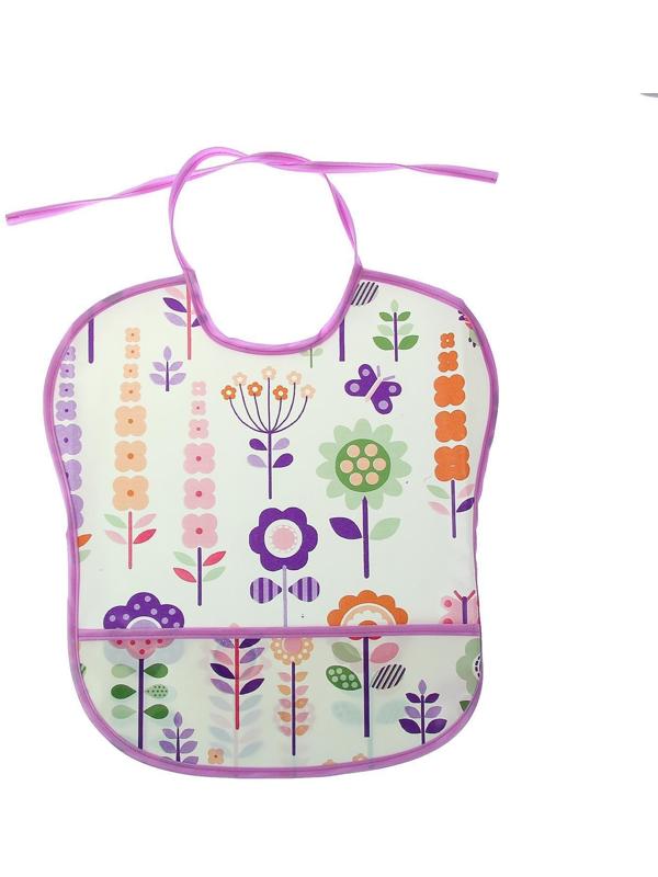 Нагрудник с карманом, из ткани с ПВХ покрытием, «Цветы», цвет МИКС