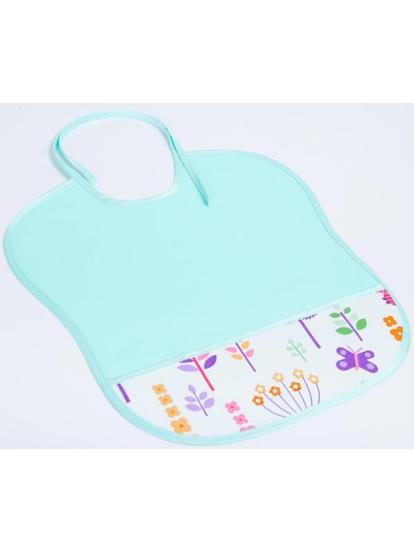 Нагрудник с карманом, из ткани с ПВХ покрытием, «Цветы», цвет МИКС