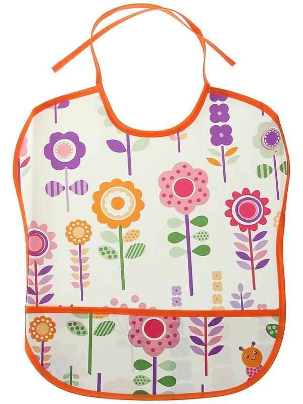 Нагрудник с карманом, из ткани с ПВХ покрытием, «Цветы», цвет МИКС