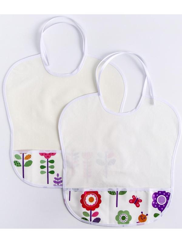 Нагрудник с карманом, из ткани с ПВХ покрытием, «Цветы», цвет МИКС