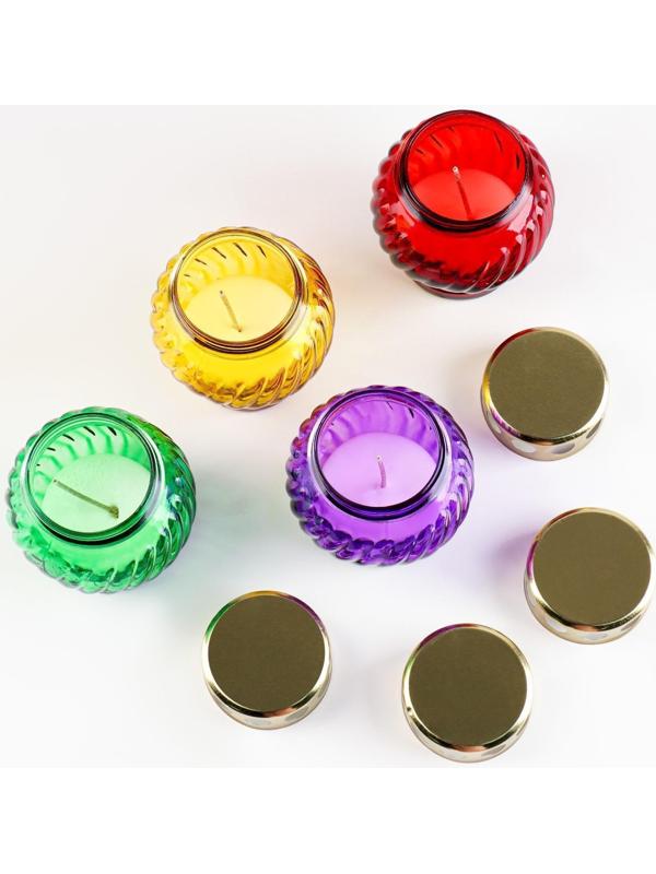 Свеча парафиновая поминальная в стеклянном подсвечнике , микс