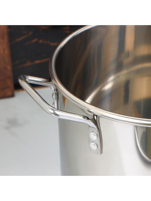 Кастрюля «Общепит», 15 л, d=30 см, h=25 см, металлическая крышка, с теплораспределительным слоем