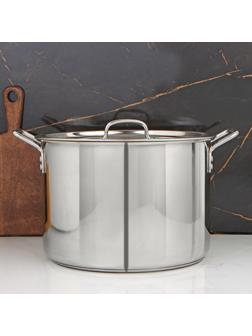 Кастрюля «Общепит», 20 л, d=35 см, h=22 см, металлическая крышка, с теплораспределительным слоем