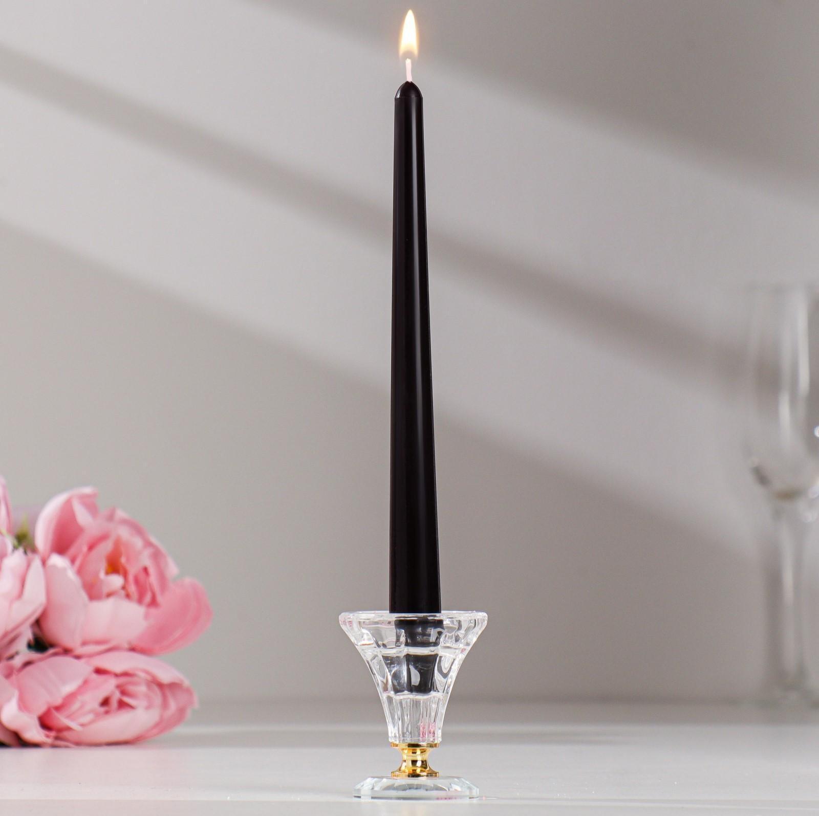 Набор свечей античных, 2,3х 24,5 см, 5 ч, 55 г, 4 штуки, чёрный