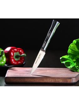 Нож кухонный Samura BAMBOO, для овощей, лезвие 8 см, стальная рукоять