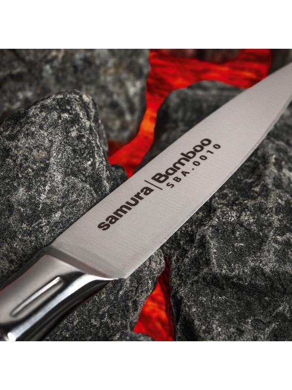 Нож кухонный Samura BAMBOO, для овощей, лезвие 8 см, стальная рукоять