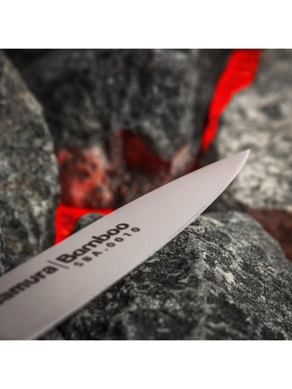 Нож кухонный Samura BAMBOO, для овощей, лезвие 8 см, стальная рукоять
