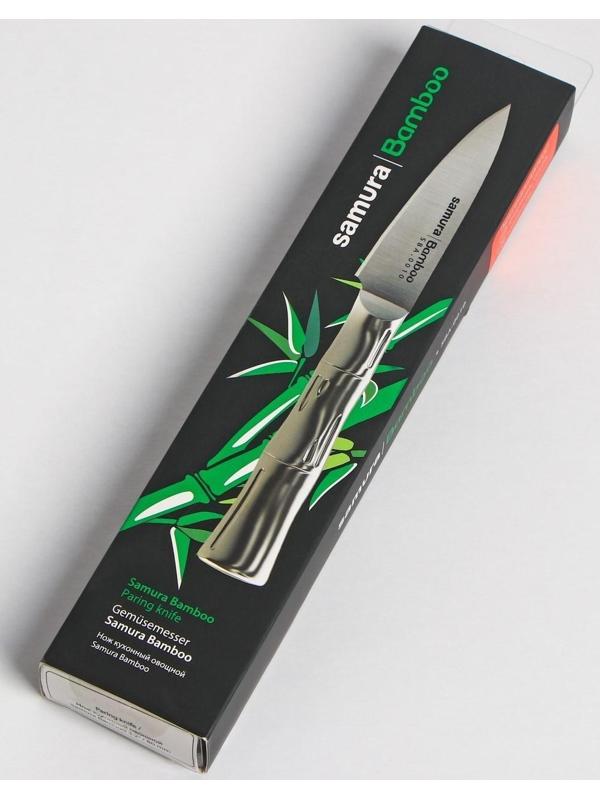 Нож кухонный Samura BAMBOO, для овощей, лезвие 8 см, стальная рукоять