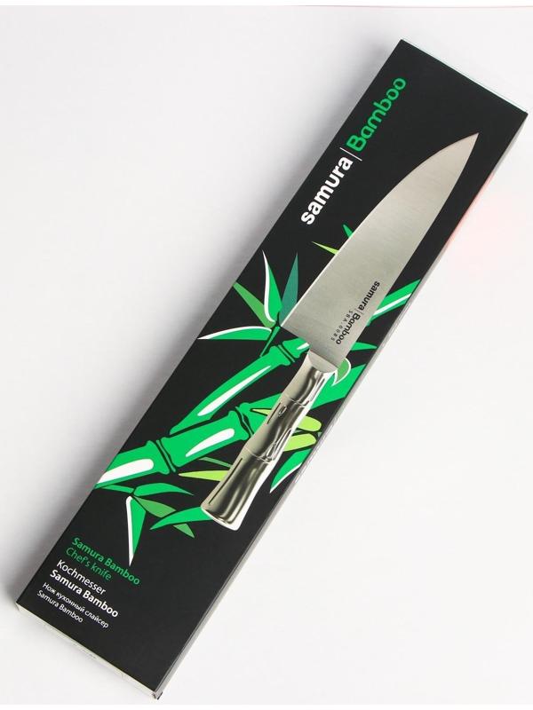 Нож кухонный Samura BAMBOO, шеф, лезвие 20 см, стальная рукоять