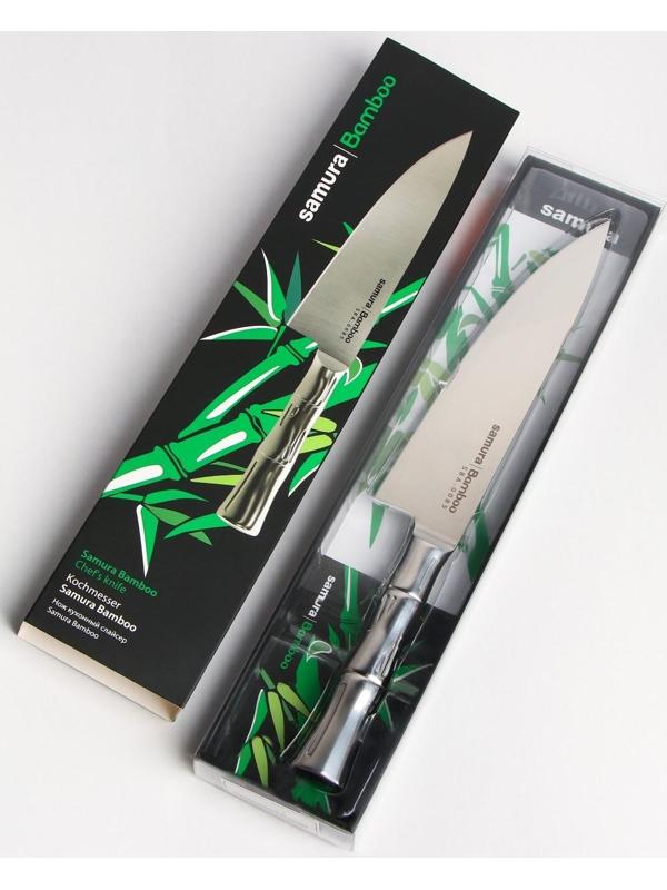 Нож кухонный Samura BAMBOO, шеф, лезвие 20 см, стальная рукоять
