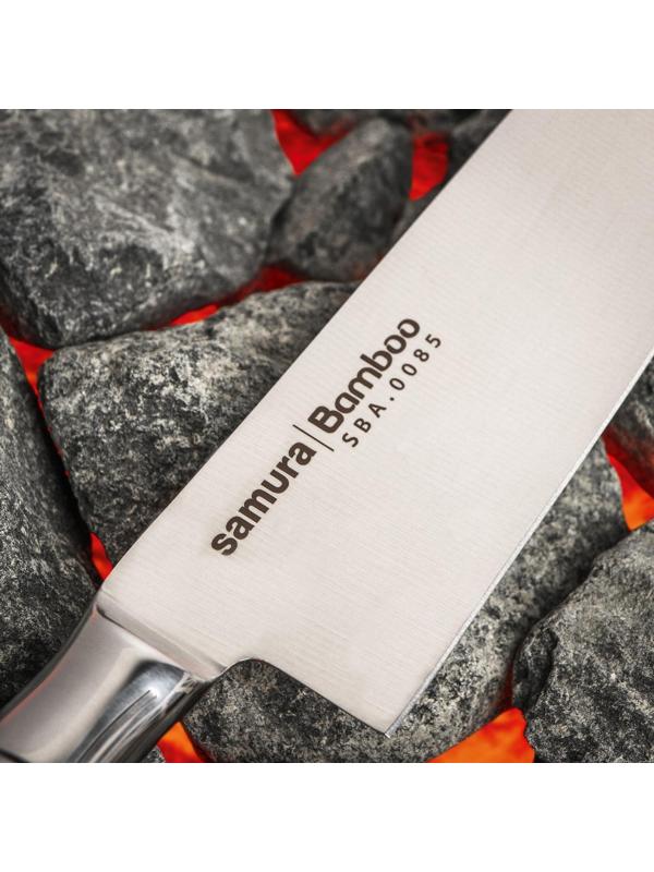 Нож кухонный Samura BAMBOO, шеф, лезвие 20 см, стальная рукоять