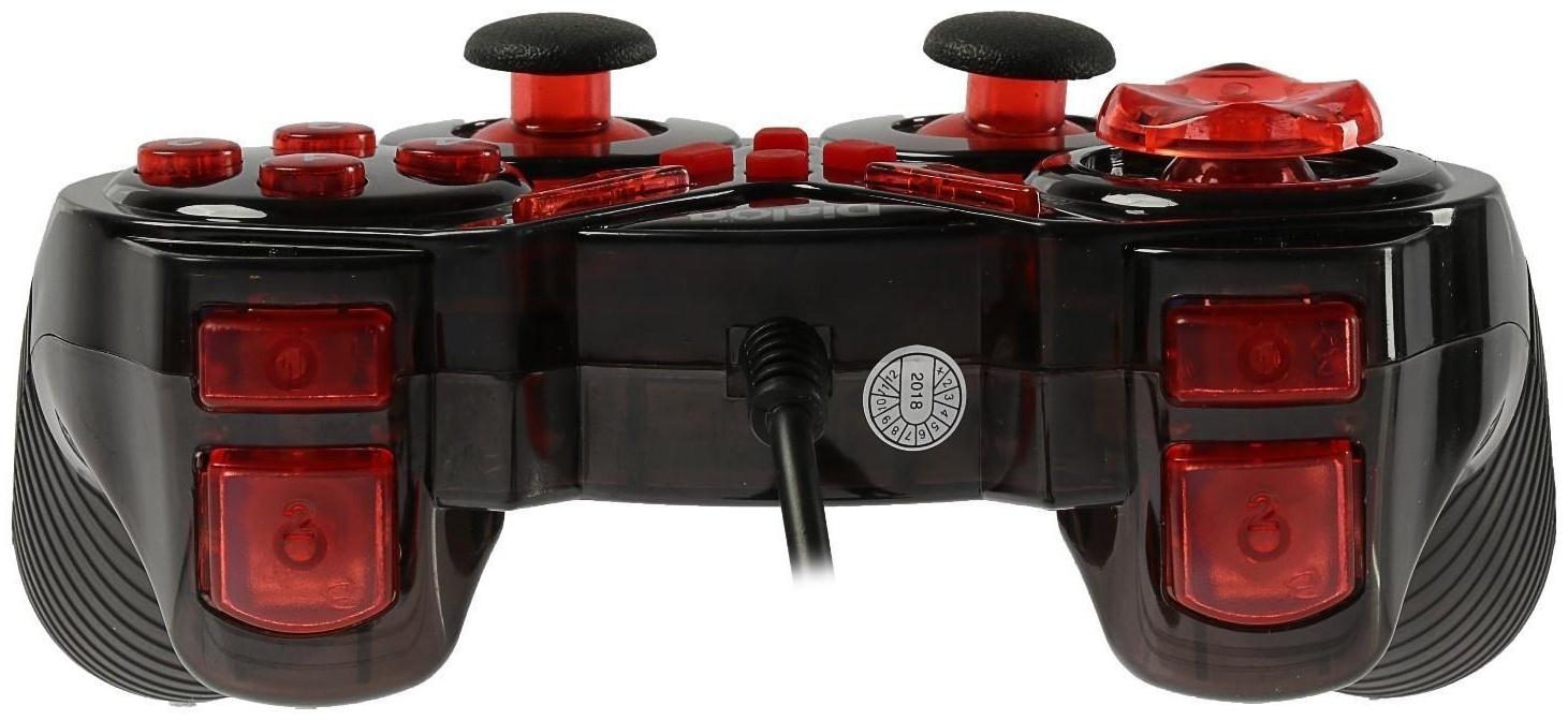 Геймпад Dialog Action GP-A13, проводной, вибрация, для PC, PS2/3, USB, черно-красный