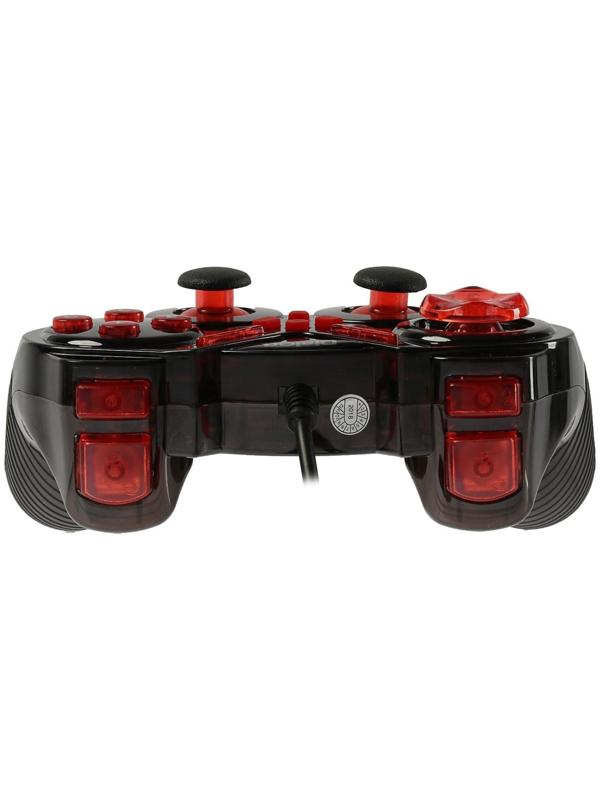 Геймпад Dialog Action GP-A13, проводной, вибрация, для PC, PS2/3, USB, черно-красный