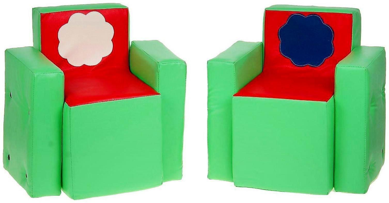 Игровой набор мебели «Солнышко», 2 кресла, пуф, диван, МИКС