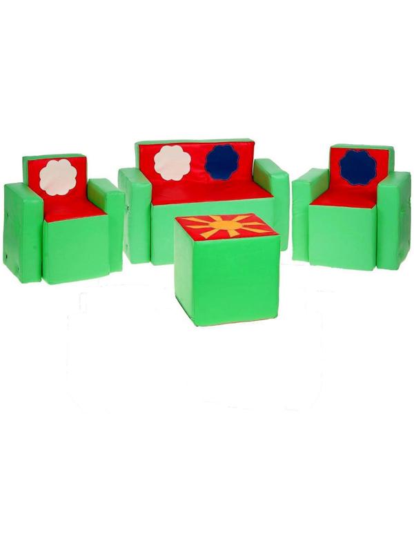 Игровой набор мебели «Солнышко», 2 кресла, пуф, диван, МИКС