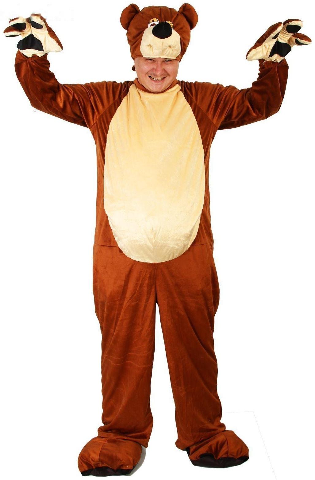 Карнавальный костюм «Бурый медведь», комбинезон, шапка, р. 50-52, рост 180 см, цвета МИКС