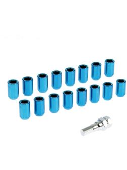 Гайка колёсная JN-302, 12 х 1,5 мм, 32 мм, конус, набор 20 шт + ключ, синие