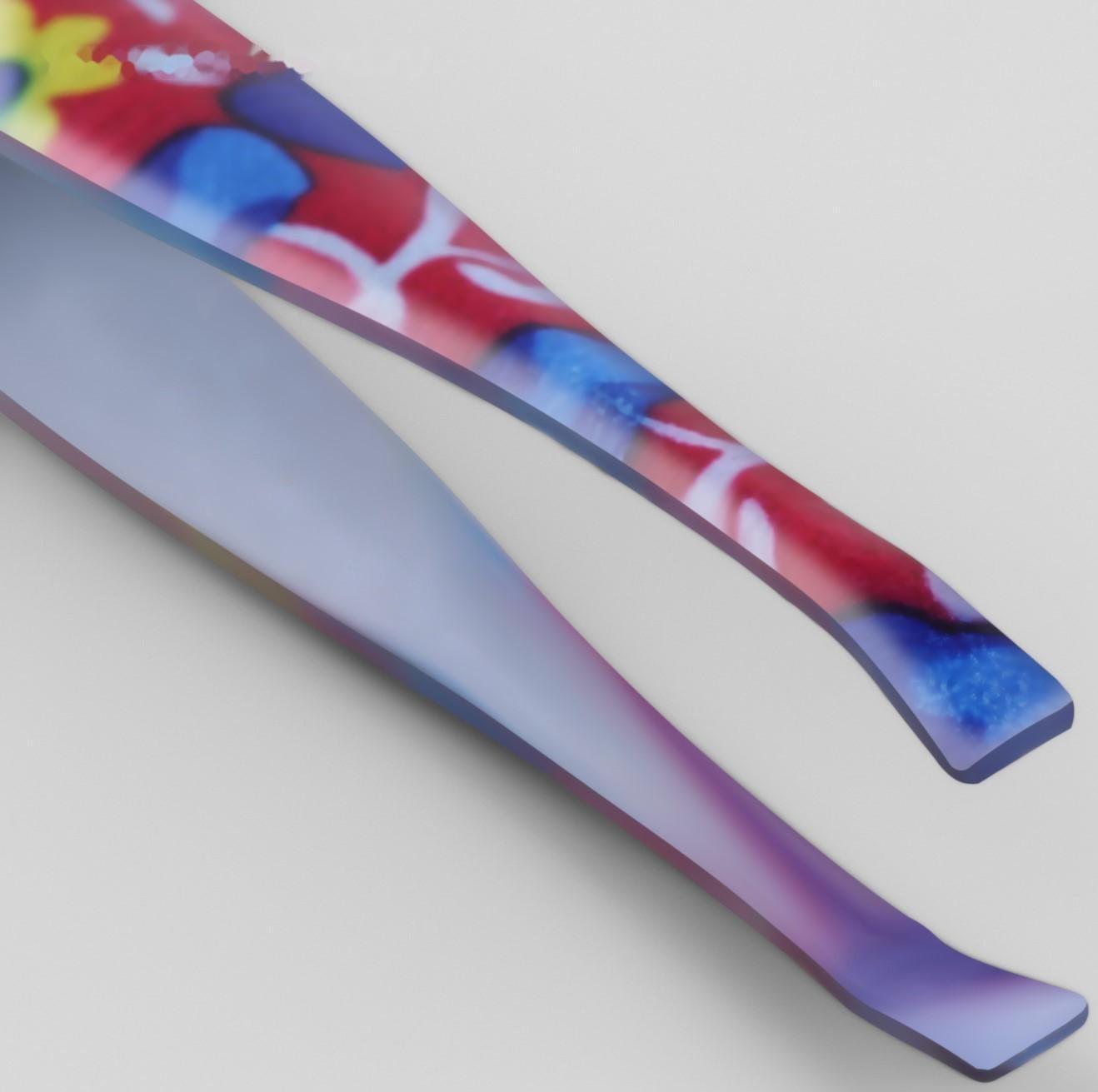 Пинцет прямой, узкий, 8,5 см, рисунок МИКС