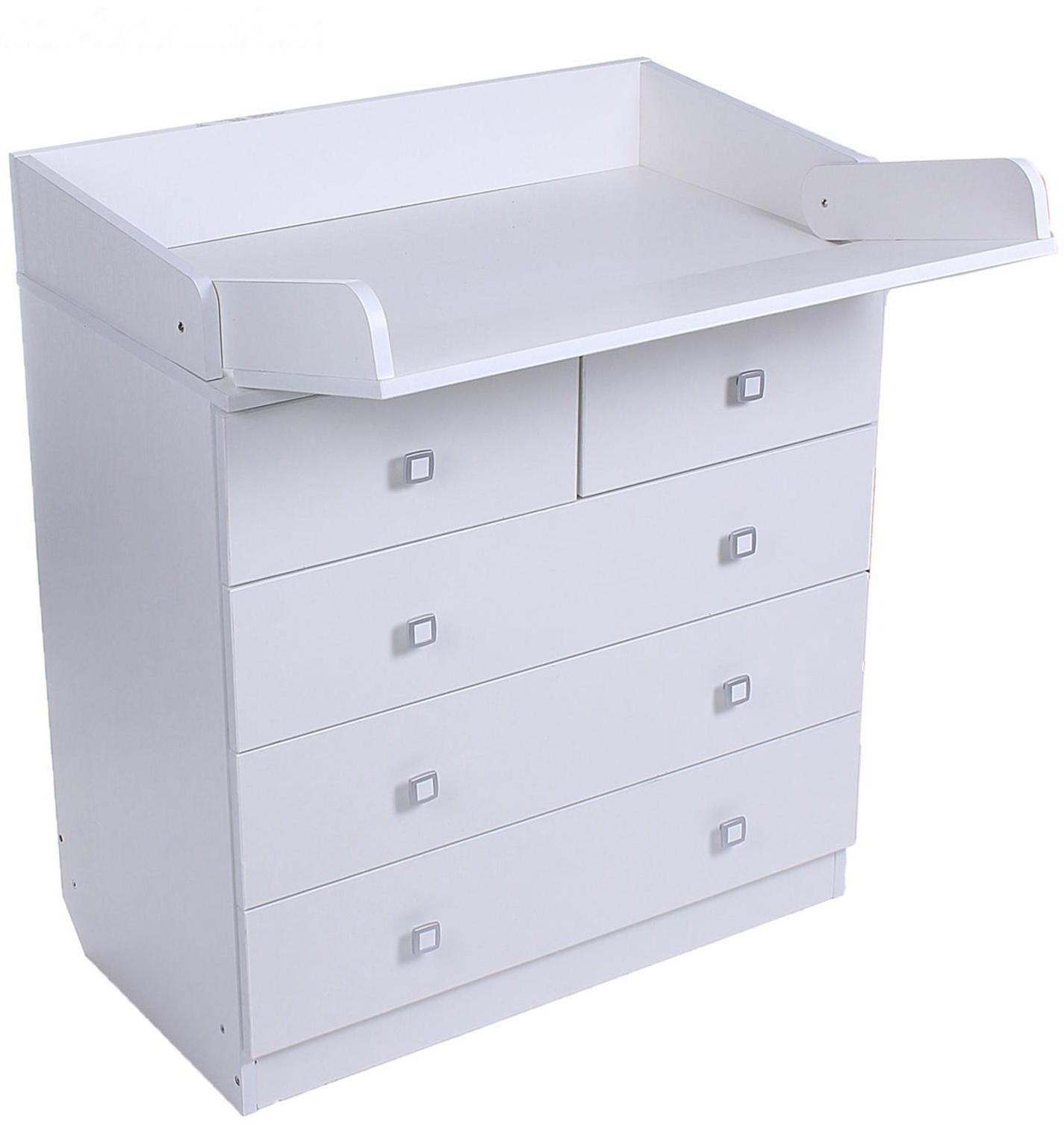 Комод детский с пеленальным столиком 804 «Фея 1780», 5 выдвижных ящиков, цвет белый