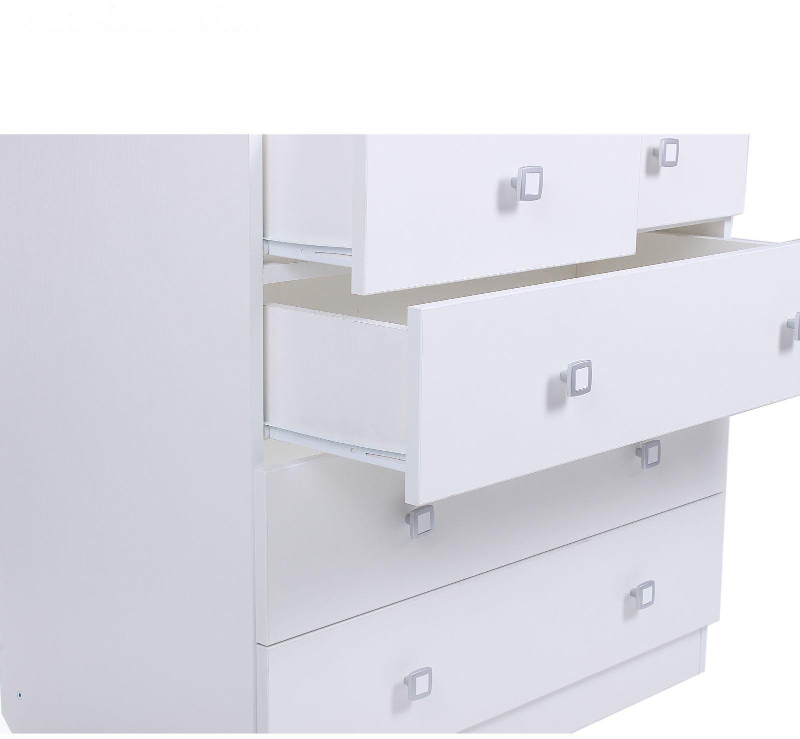 Комод детский с пеленальным столиком 804 «Фея 1780», 5 выдвижных ящиков, цвет белый