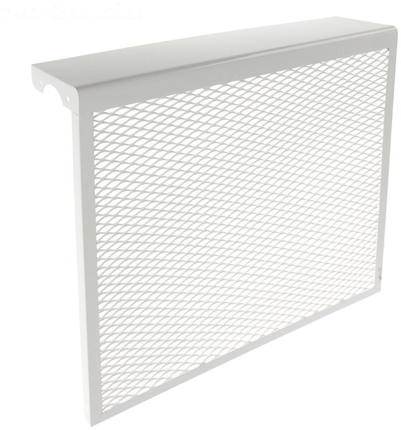 Экран на чугунный радиатор, 590 х 610 х 142 мм, 6 секций, металлический, белый