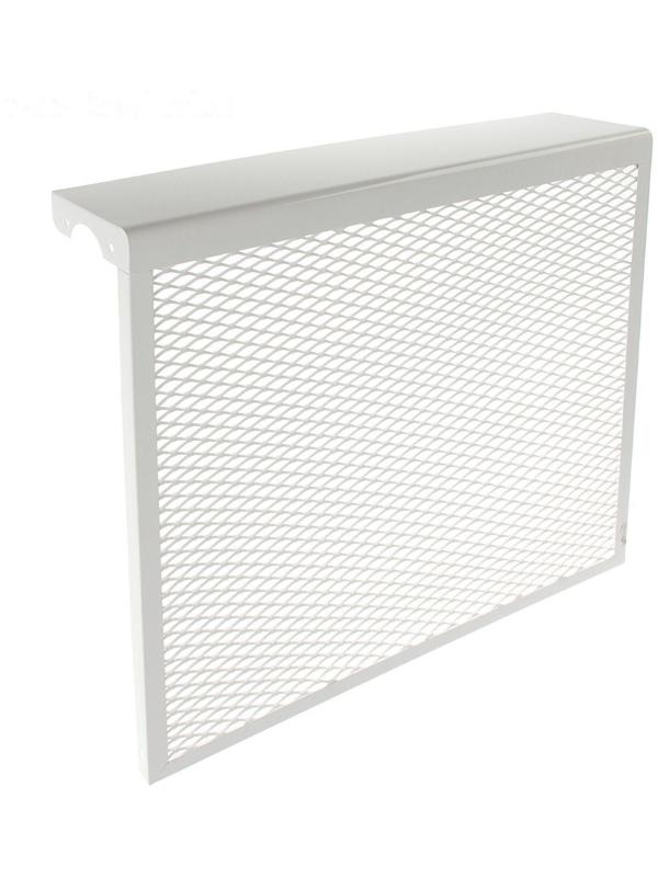 Экран на чугунный радиатор, 590 х 610 х 142 мм, 6 секций, металлический, белый