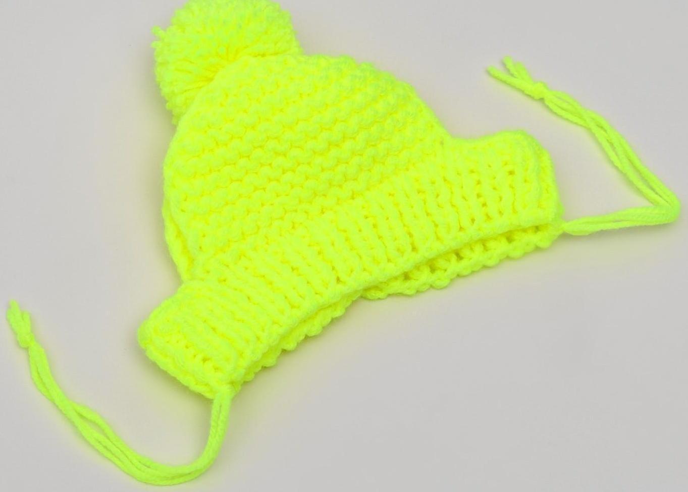 Шапка вязаная для собак, M-L (объем головы 28 см, высота 9 см), микс