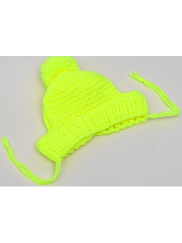 Шапка вязаная для собак, M-L (объем головы 28 см, высота 9 см), микс