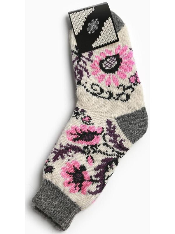 Носки женские шерстяные, цвет белый, размер 23