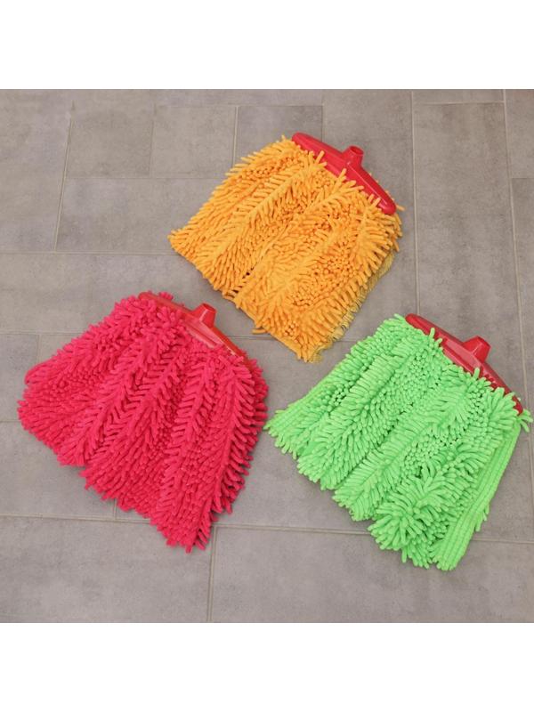 Насадка для швабры удлинённая ленточная, микрофибра букли, 350 гр, цвет МИКС