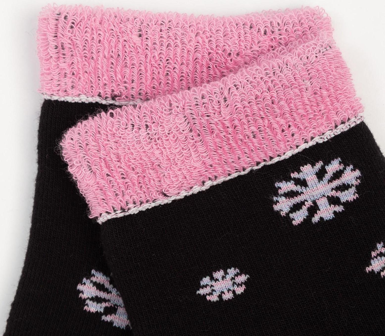 Носки женские махровые «Снежинки», цвет чёрный, размер 23-25