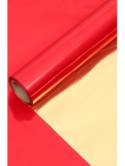 Полисилк для декора и флористики, двусторонний, золотой, красный, рулон 1шт., 1 х 20 м