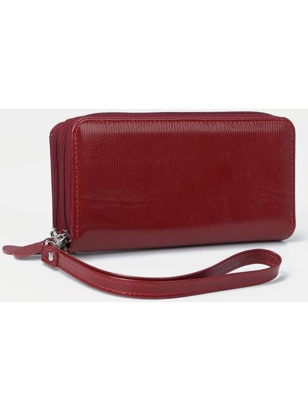 Кошелёк на молнии, с ручкой, цвет красный