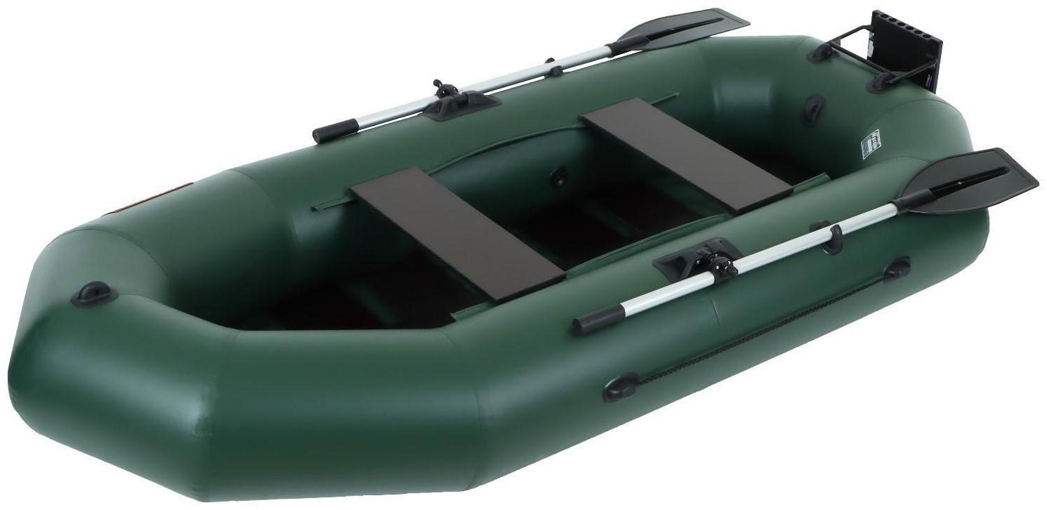 Лодка YUGANA R-260 PC ТР, реечная слань+транец, цвет олива