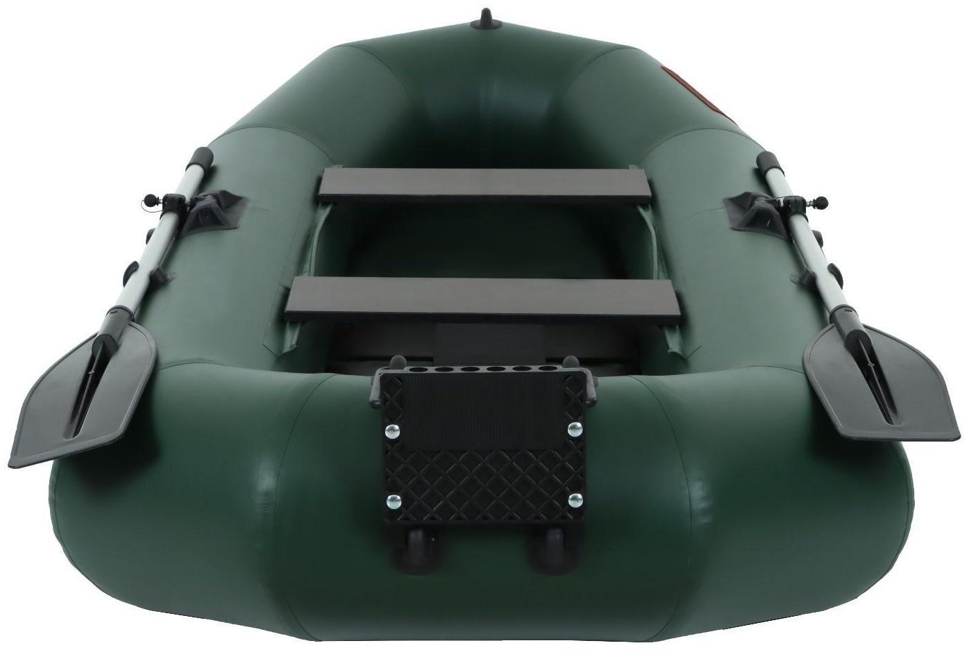 Лодка YUGANA R-260 PC ТР, реечная слань+транец, цвет олива