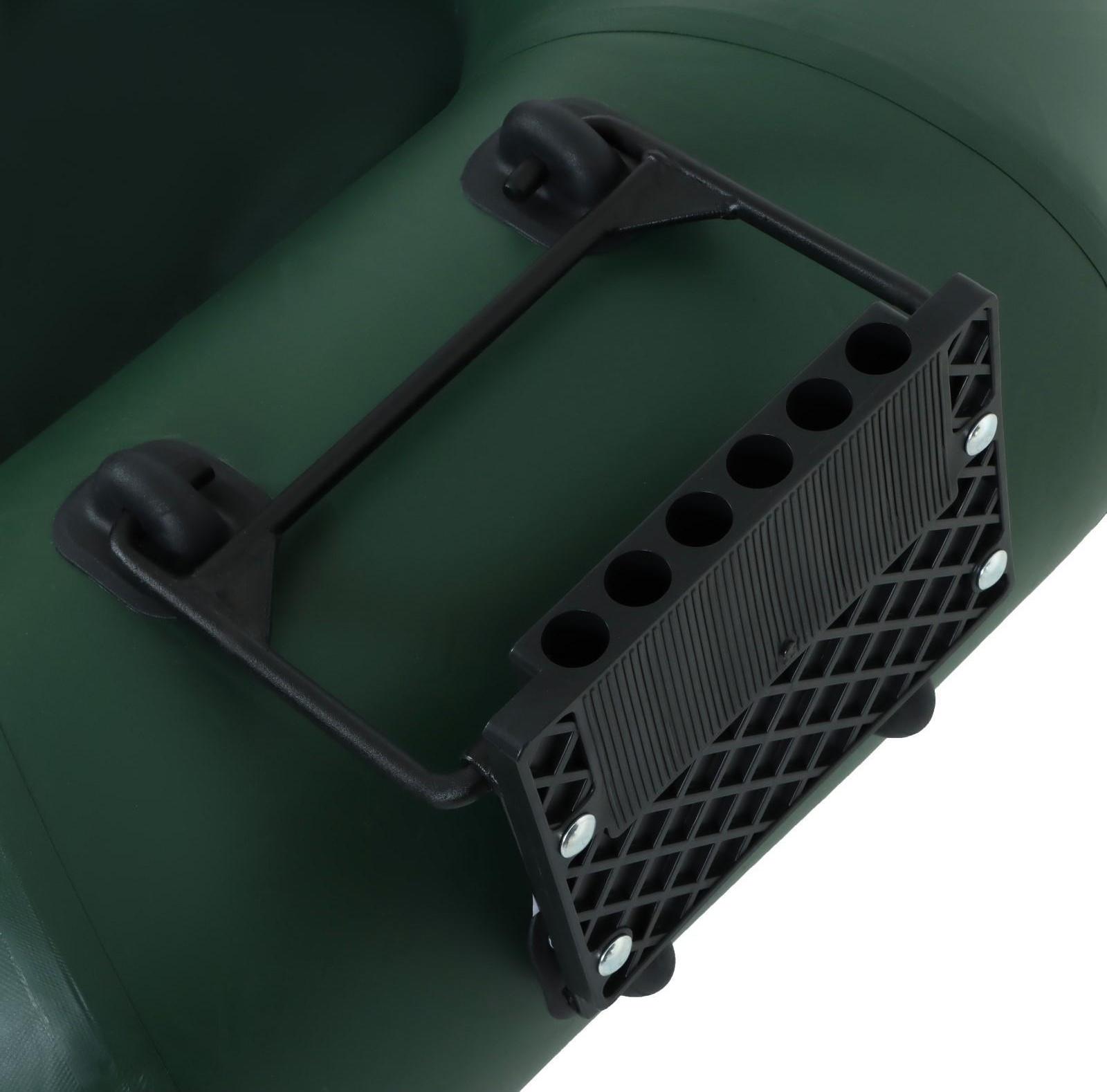 Лодка YUGANA R-260 PC ТР, реечная слань+транец, цвет олива