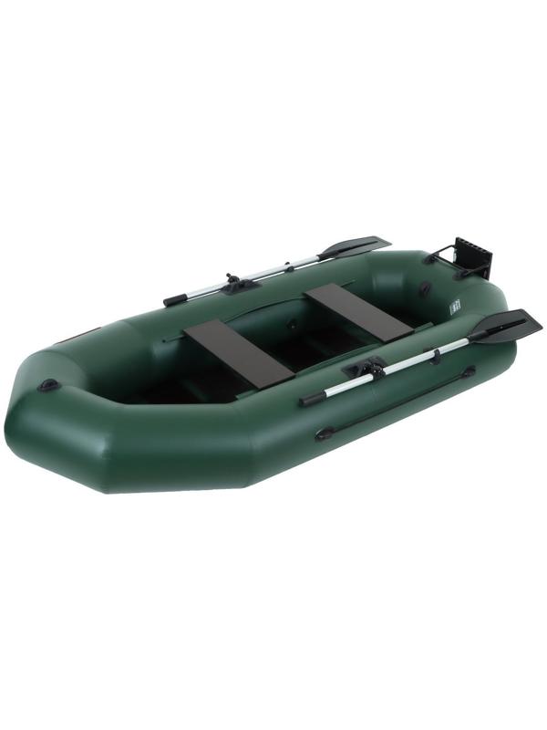 Лодка YUGANA R-260 PC ТР, реечная слань+транец, цвет олива