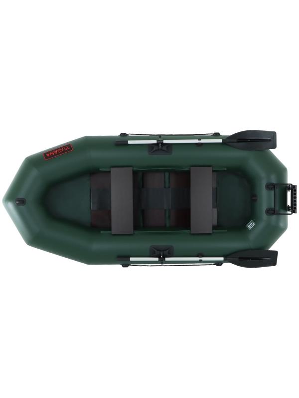 Лодка YUGANA R-260 PC ТР, реечная слань+транец, цвет олива