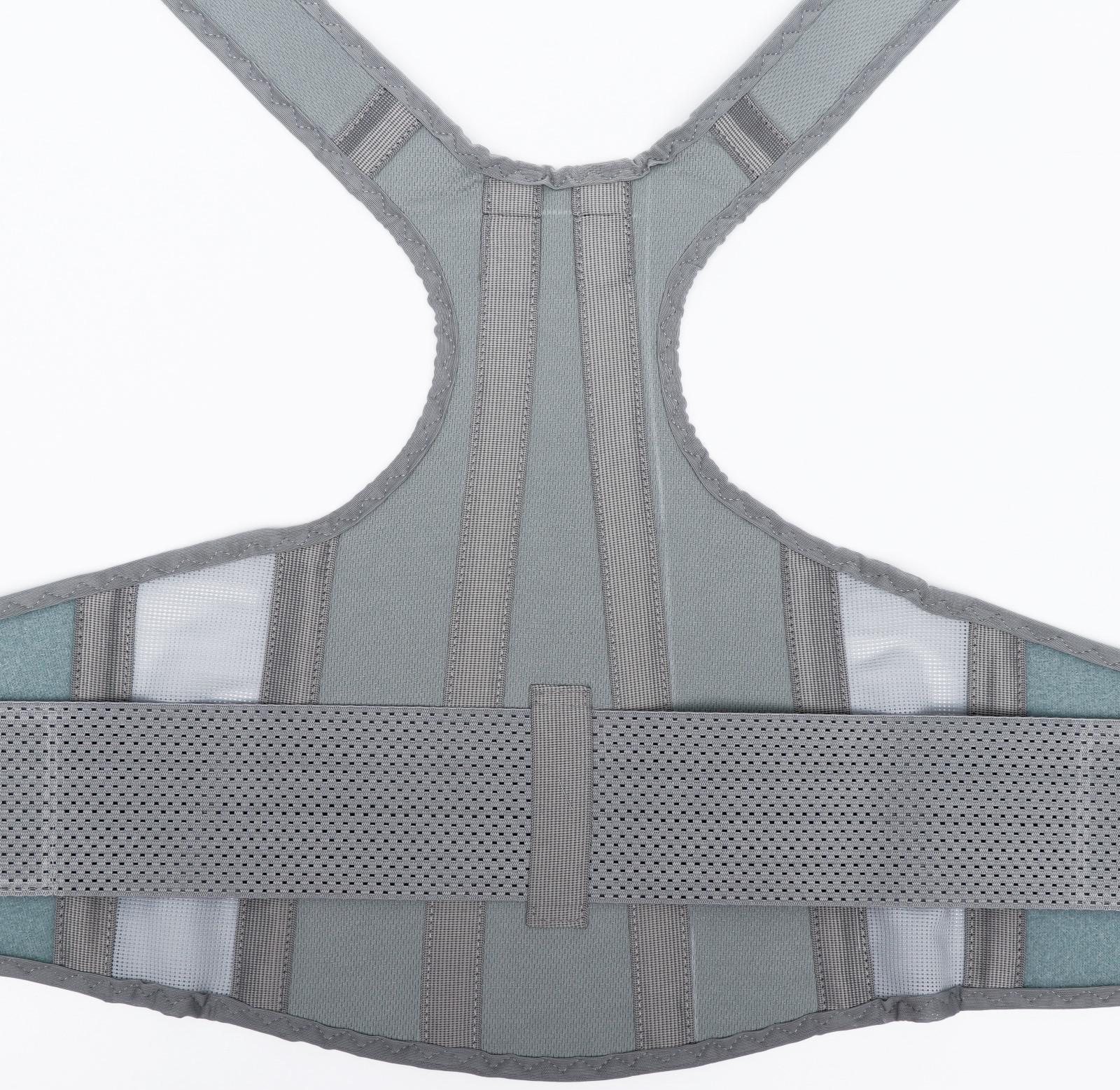 Корректор осанки НТ-КР-028, усиленный, 4 ребра, размер XS, цвет серый