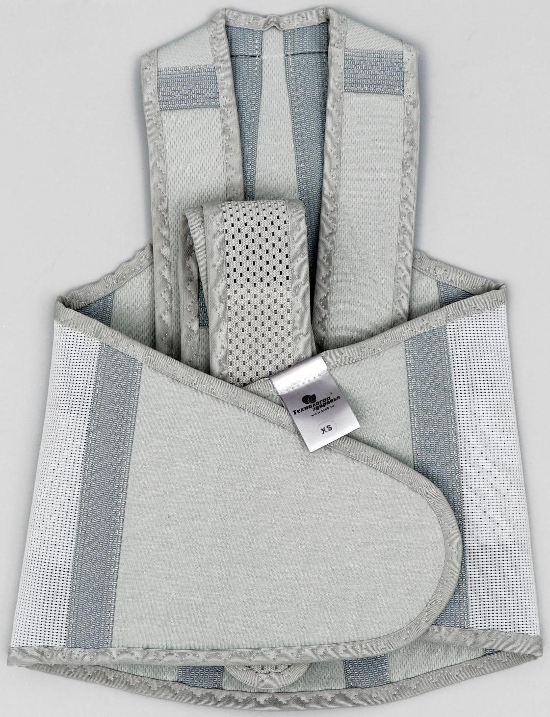 Корректор осанки НТ-КР-028, усиленный, 4 ребра, размер XS, цвет серый